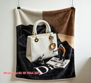 Dior Miniature Worker & Handbag Art Flannel Throw Blanket Sofa Cover Blanket D398